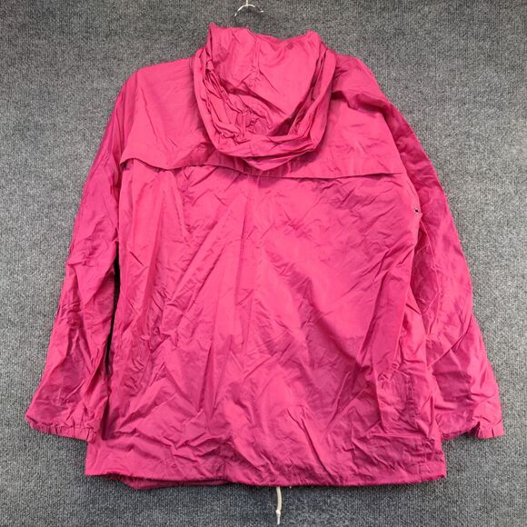 Eddie Bauer Men's Full Zip Hooded Windbreaker Jacket Pink Large Vented - Picture 9 of 15